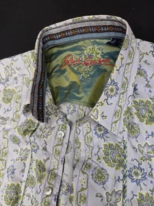 Robert Graham XL Oberhemd blau grün Paisley Blumen bunt Button Down Herren - Bild 1 von 11