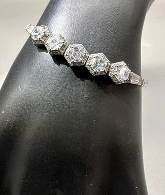 Pulsera Deslizante Ajustable Cristal HENRI BENDEL Chapada en Rodio Foto 1 de 4