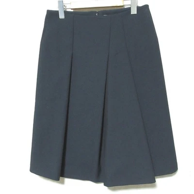 JIL SANDER Tucked Skirt, Size 40, Navy Women USED - Image 1 of 4