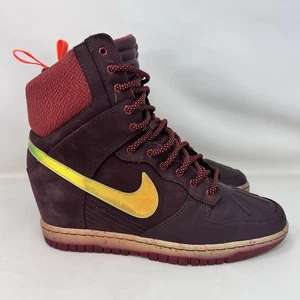 Nike Dunk Sky Hi Zeppa Sneaker Boot Marrone Donna Taglia 8,5 - Foto 1 di 7