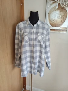 Marks and Spencer Navy/mix Checked Linen Shirt Size Uk 20 - Picture 1 of 7