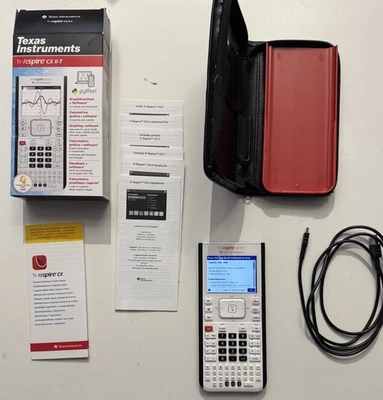 Texas Instruments TI Nspire CX II-T Grafikrechner Weiß/Rot TOP mit Tasche - Bild 1 von 4