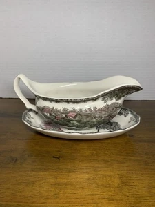 Johnson Brothers Friendly Village Gravy Boat with Underplate Excellent Cond. - Picture 1 of 14