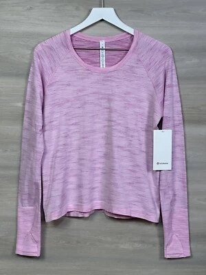 Lululemon Swiftly Tech с длинным рукавом 2.0 гоночный размер 14 клубника ChromaCheck 77104 - Изображение 1 из 4