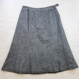 Appleseeds Skirt Petite 6 Gray Wool Silk A-line Minimalist Old Money Academia - Picture 1 of 9