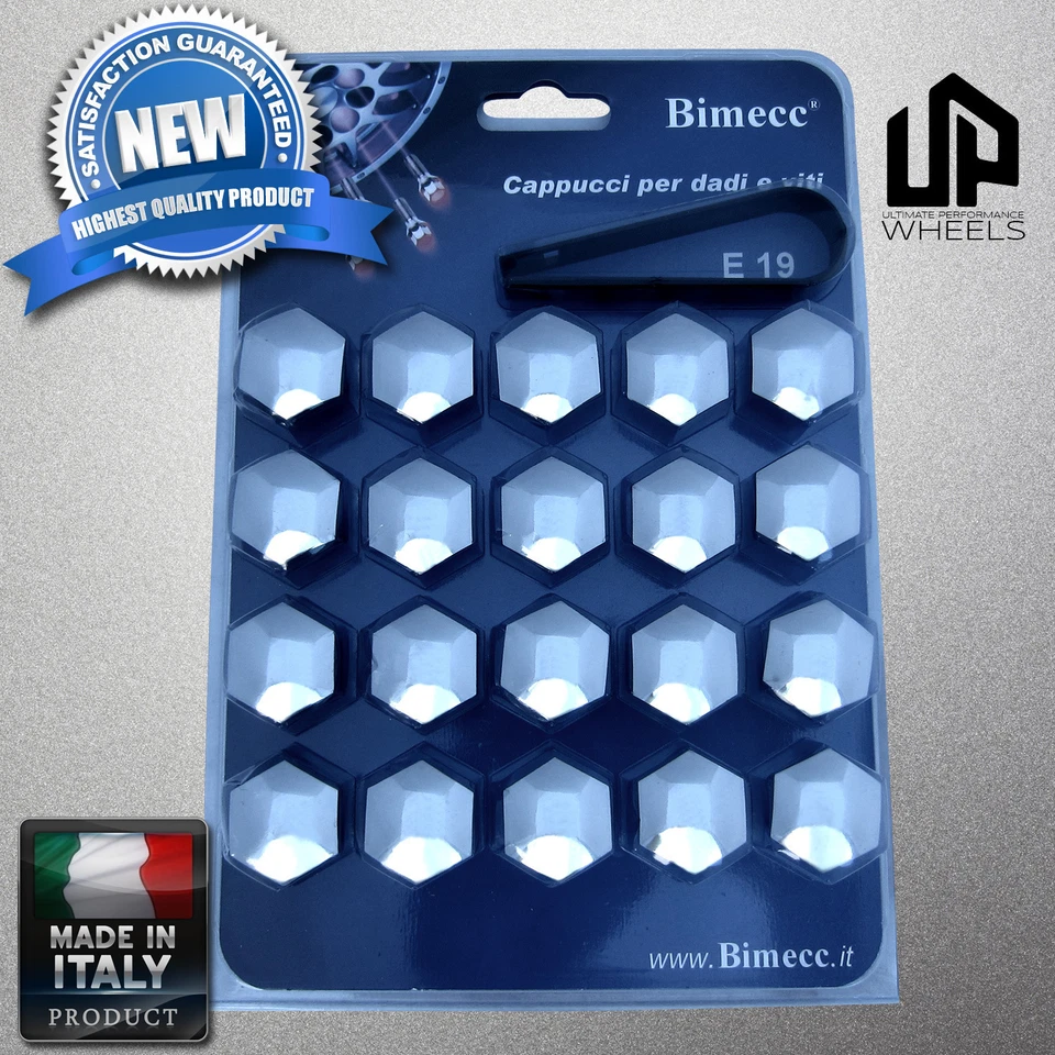 20X - 19MM Hex Chrome Cap Covers Lug Bolts Nut Cayenne Audi Q7 VW Touareg Italy - Изображение 1 из 1