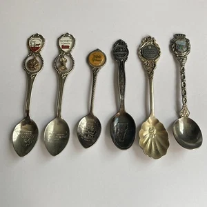 Lote de 5 cucharas de viaje vintage coleccionables de recuerdo surtido de colección de EE. UU. colección turística - Imagen 1 de 8