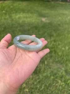 Translucent Green Jadeite Jade 100% Natural Grade A 56mm Bangle Bracelet B246 - Picture 1 of 11