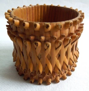 Vintage 1930's BASKET NAPKIN RING #1 *Northeast Micmac*Porcupine Weave*FREE SHIP - Picture 1 of 6