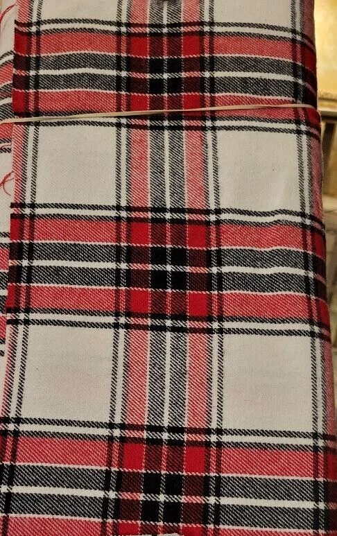 Flannel Fabric. Red Crimson Plaid. 1yd 15" x 45" - Image 1 of 1