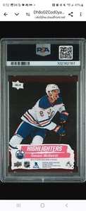 2023-24 Upper Deck Series 2  Connor McDavid Highlighters Pink HL-2 PSA 9 Pop 1  - Picture 1 of 3