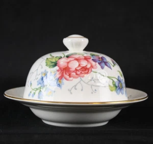 Vtg 2pc Crown Staffordshire Covered Butter Cheese Dish Fine Bone China England - Picture 1 of 11