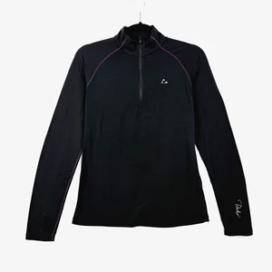 Paradox Damen Gr. S Merinowollmischung 1/4 Reißverschluss Daumenlöcher Basisschicht schwarz Shirt - Bild 1 von 10