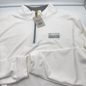 Suéter Pullover Peter Millar XL Perth Performance Cuarto 1/4 Cremallera Blanco Elástico - Imagen 1 de 10