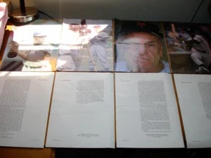 Lot 4 Vintage 9x12 Photos +  Page Sports Stars Mays Casey Joe D. Reggie - Picture 1 of 10