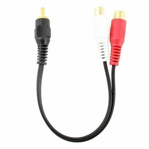 6 inch RCA Male to 2 RCA Female Gold Plated Audio Adapter Y Splitter Cable 6"