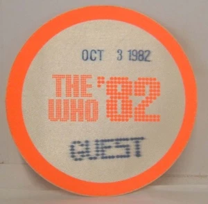 THE WHO - PETE TOWNSHEND - ORIGINAL OCT. 3, 1982 CLOTH SHOW BACKSTAGE *LAST ONE* - Picture 1 of 1