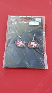 NFL San Francisco 49ers Team Logo Dangle Earrings Officially Licensed - Picture 1 of 1