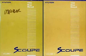 1992 Hyundai Scoupe Original Shop Manual Set 92 LS - Bild 1 von 3