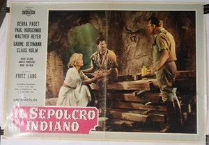 TOMBA INDIANA ~ 1959 POSTER Fotobusta italiano ~ Sabine BETHMANN ~ Fritz LANG ~ Grabmal - Foto 1 di 3