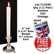 AMSTON Sterling Silver Candle Sticks 533 (2) 4" Tall 3-1/4" Vintage 712335