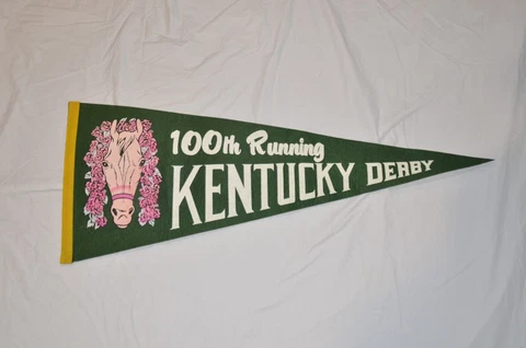 1974 100th Running Kentucky Derby Pennant KY DERBY 100th Anniversary Vintage Cover