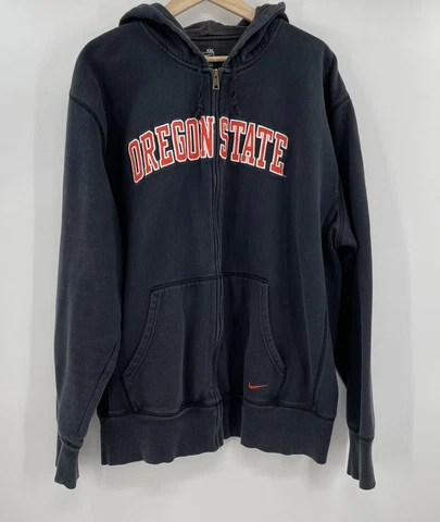 Oregon State Beavers Sweatshirt Black Mens Full Zip Hoodie Nike Size XXL Cover