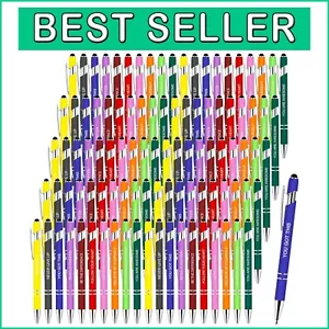 Bulk Pack of 100 Motivational Pens with Stylus - Inspirational Gifts for Cowo... - Picture 1 of 11
