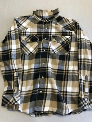 Camisa Legendary de Franela Colas Blancas para Hombres Grande A Presión Occidental Exterior/Ropa de Trabajo Foto 1 de 4