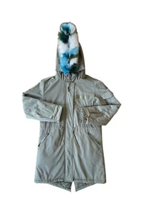 GAP Parka Faux Fur Winter Jacket Coat w/ a hood HEAVY QUILTED - Picture 1 of 24