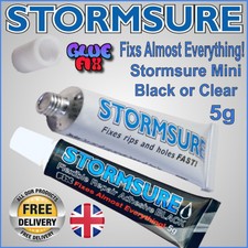 STORMSURE CLEAR BLACK 5G FLEXIBLE REPAIR ADHESIVE GLUE TENT WADERS RIPS MENDS