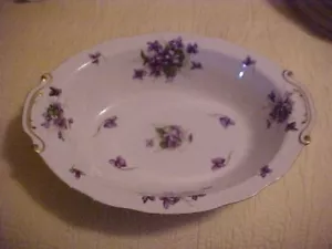 Rossetti Spring Violets Oval Vegetable Bowl Made in Japan - Picture 1 of 4