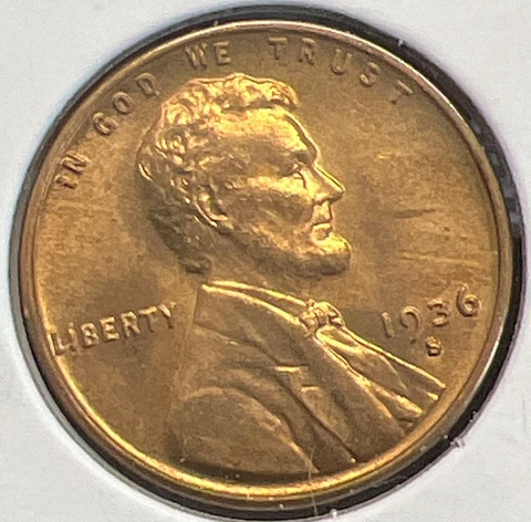1936-S LINCOLN WHEAT CENT GRADES CHOICE UNCIRCULATED RED #C14143 Cover