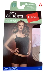 Hanes Women's Panties BOY SHORTS 3-Packs 49SB Seamless NWT S; XL; XXL - Picture 1 of 13