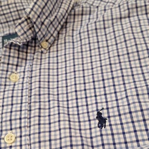 Camisa Ralph Lauren Azul Marino Cuadros A Cuadros Para Hombre Manga Larga Mediana Calce Clásico - Imagen 1 de 6
