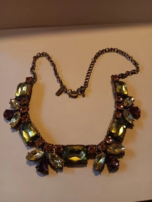 Collar Cookie Lee Antiguo Tono Dorado Estrás Declaración Foto 1 de 4