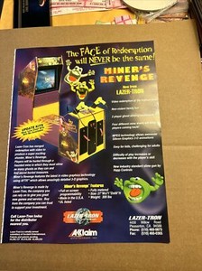 Original 1996 ad 11- 8 1/4''  Miner’s Revenge Acclaim  ARCADE VIDEO GAME FLYER