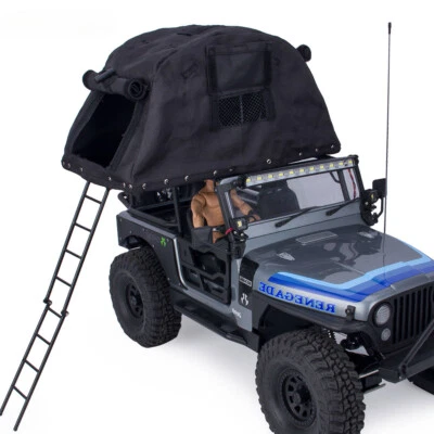 Simulation Roof Top Tent Folding with Ladder For 1/8 1/10 SCX10 TRX4 D90 RC Car - Image 1 of 4