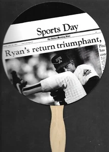 1993 ALL STAR GAME DALLAS MORNING NEWS PADDLE FAN Nolan Ryan  RANGERS  NM - MINT - Picture 1 of 1