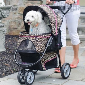 Cheetah Chic Dog/Cat Pet Stroller 3 Wheeled For Jogging,Walking,/ up To 50 lbs - Picture 1 of 6