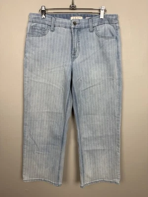 Jeans 7 For All Mankind Jen 7 recortados pierna ancha rayas cintura alta lavado ligero 8 Foto 1 de 4