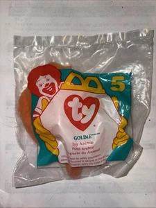 1996 McDonalds Happy Meal Beanie Babies Goldie #5 NIP Sealed - Picture 1 of 4