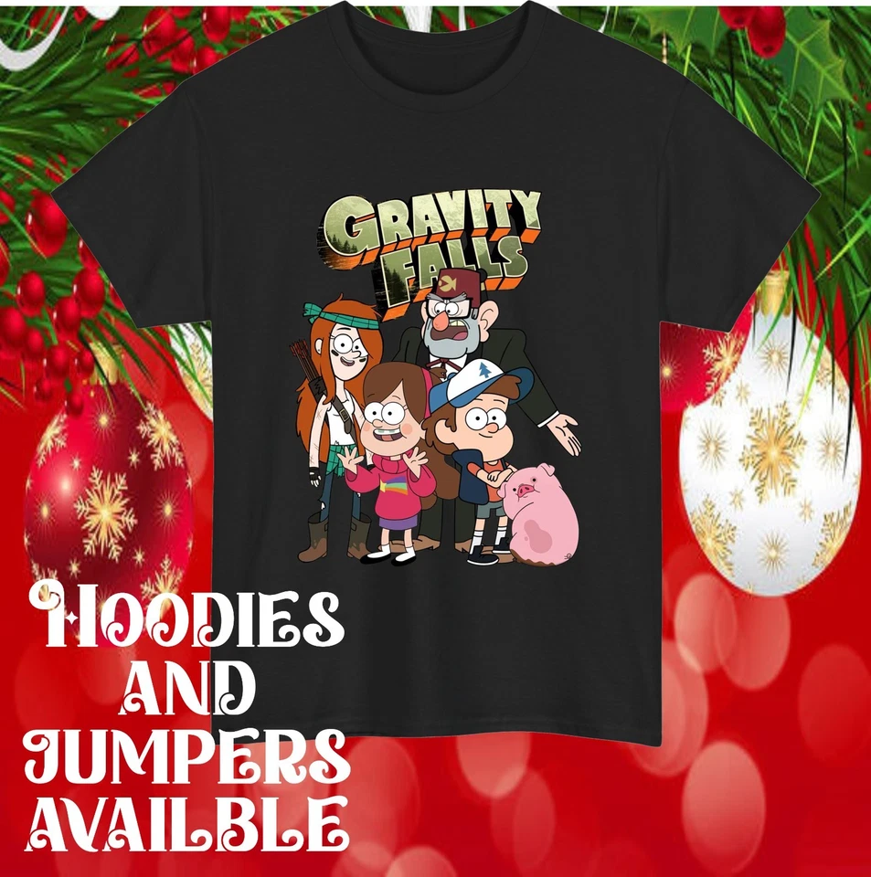 Gravity Falls Christmas T-Shirt Funny Kids Retro Style Cool Xmas Gift Tee Top