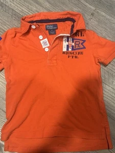 Size 5- Boys Polo Ralph Lauren Short Sleeve Collared Shirt Coastal Patrol White - Picture 1 of 5