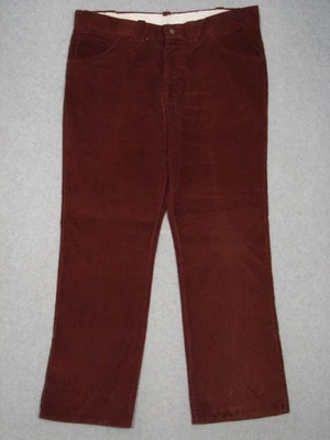 OE11408 1970s **MONTGOMERY WARDS** BROWN CORDUROY BOOT JEANS (msr 40"x31") BROWN - Image 1 of 4