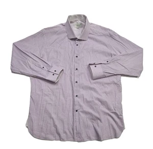 Camisa de vestir Ted Baker Endurance manga larga estampado geométrico rosa para hombre talla 17,5 - Imagen 1 de 10