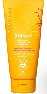 Limpiador facial Derma E vitamina C aceite espumoso 6 fl oz 2 en 1 aceite a espuma Foto 1 de 2