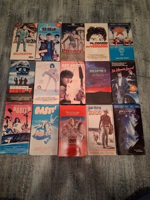 Vtg Lot Vhs Tapes Predator,  Ni Man'sland, Hellfighters &  More 15 Total - Image 1 of 4