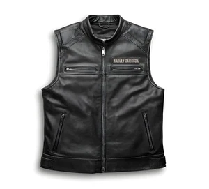 H-D Herren Lederweste Biker Cafe Racer Motorrad echt Handarbeit Weste - Bild 1 von 3