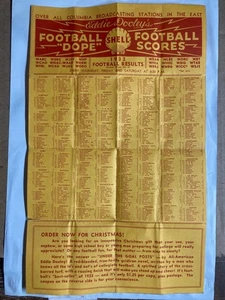 1933 SHELL OIL GASOLINE EDDIE DOOLEY'S COLLEGE FOOTBALL RESULTS SCORES SHEET - Picture 1 of 4